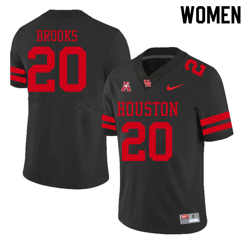 Women #20 Antonio Brooks Houston Cougars College Football Jerseys Sale-Black